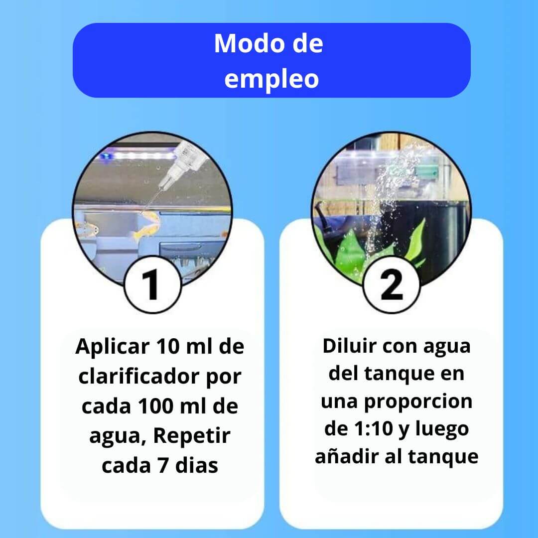 Potente clarificador de agua para acuarios